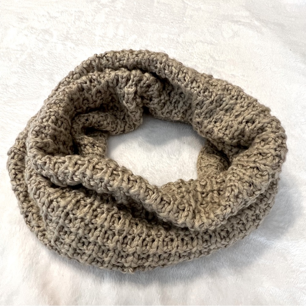 Gap Knit Tan Gaiter Infinity Scarf